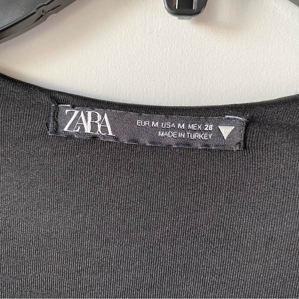 Zara Sweetheart Neck Crop Top Blue M - Picture 6 of 10